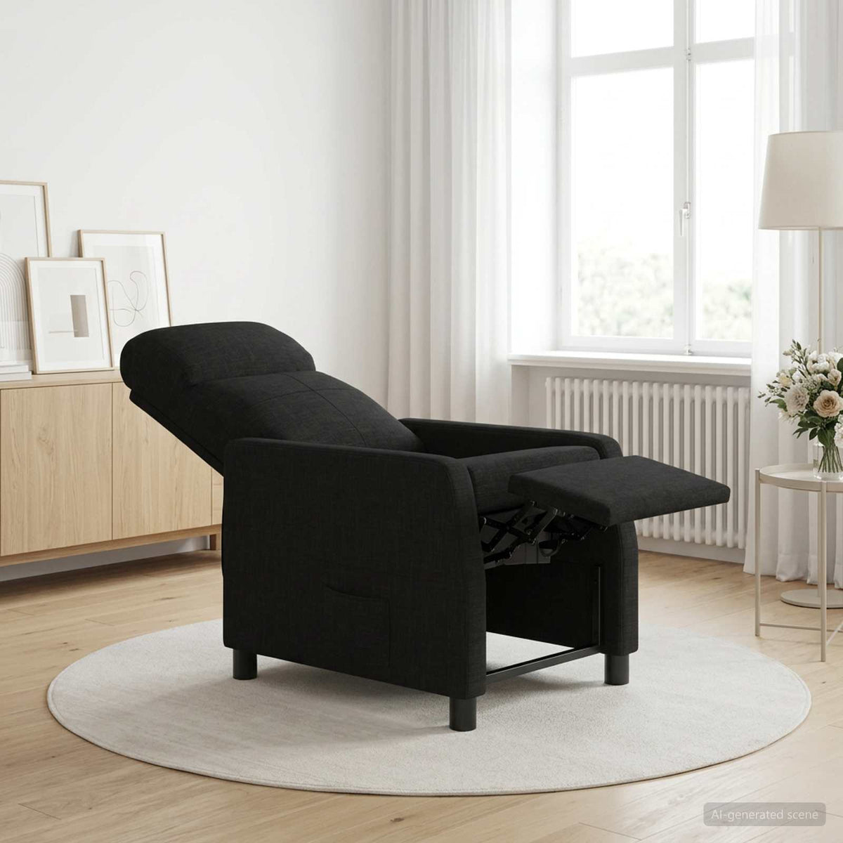 Liegesessel Schwarz Stoff