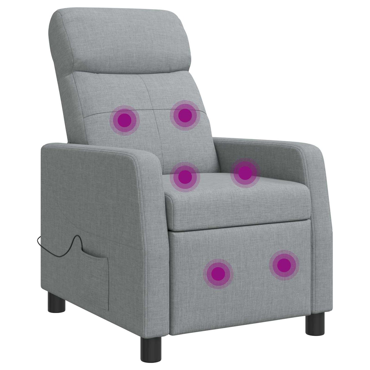 Massage Relaxsessel Hellgrau Stoff
