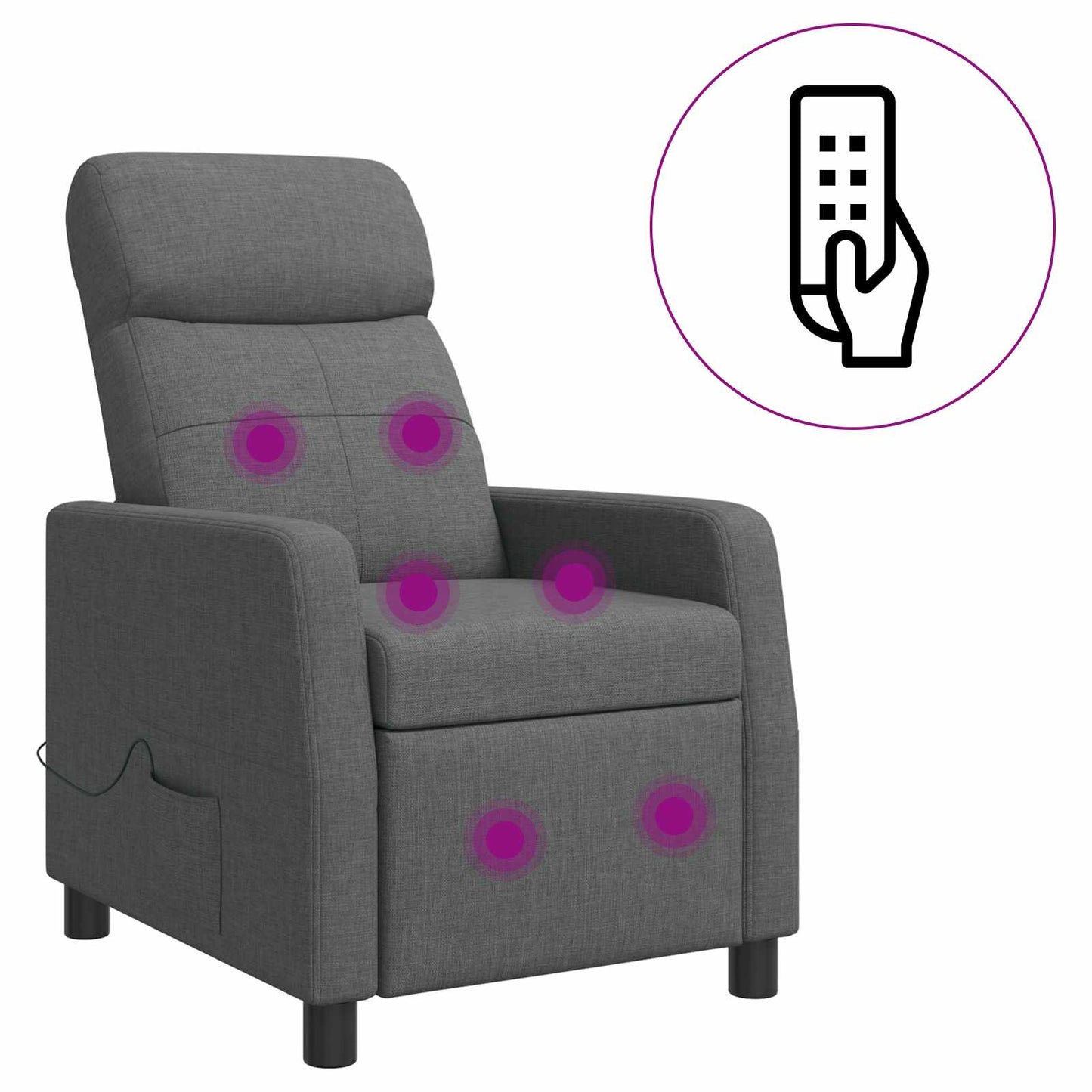 Massage Relaxsessel Dunkelgrau Stoff