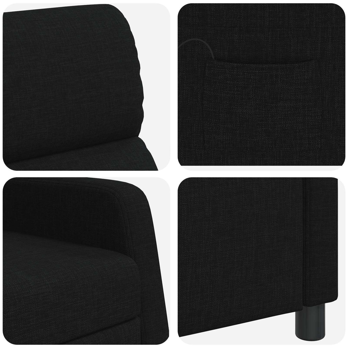 Massage Relaxsessel Schwarz Stoff