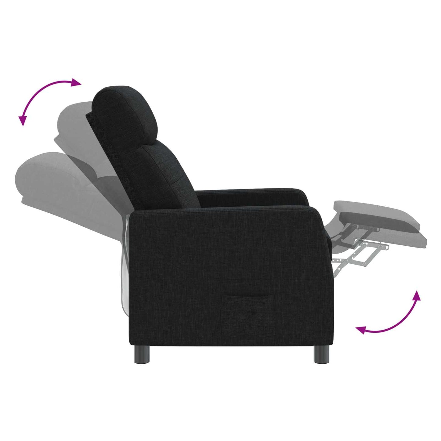 Massage Relaxsessel Schwarz Stoff