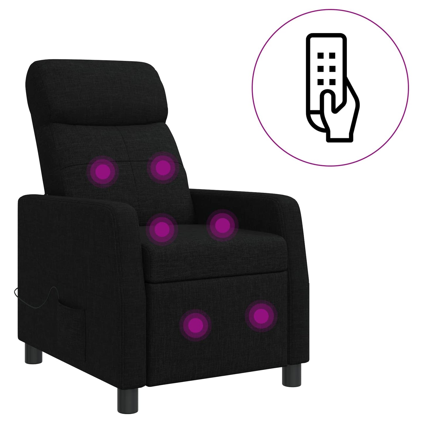 Massage Relaxsessel Schwarz Stoff