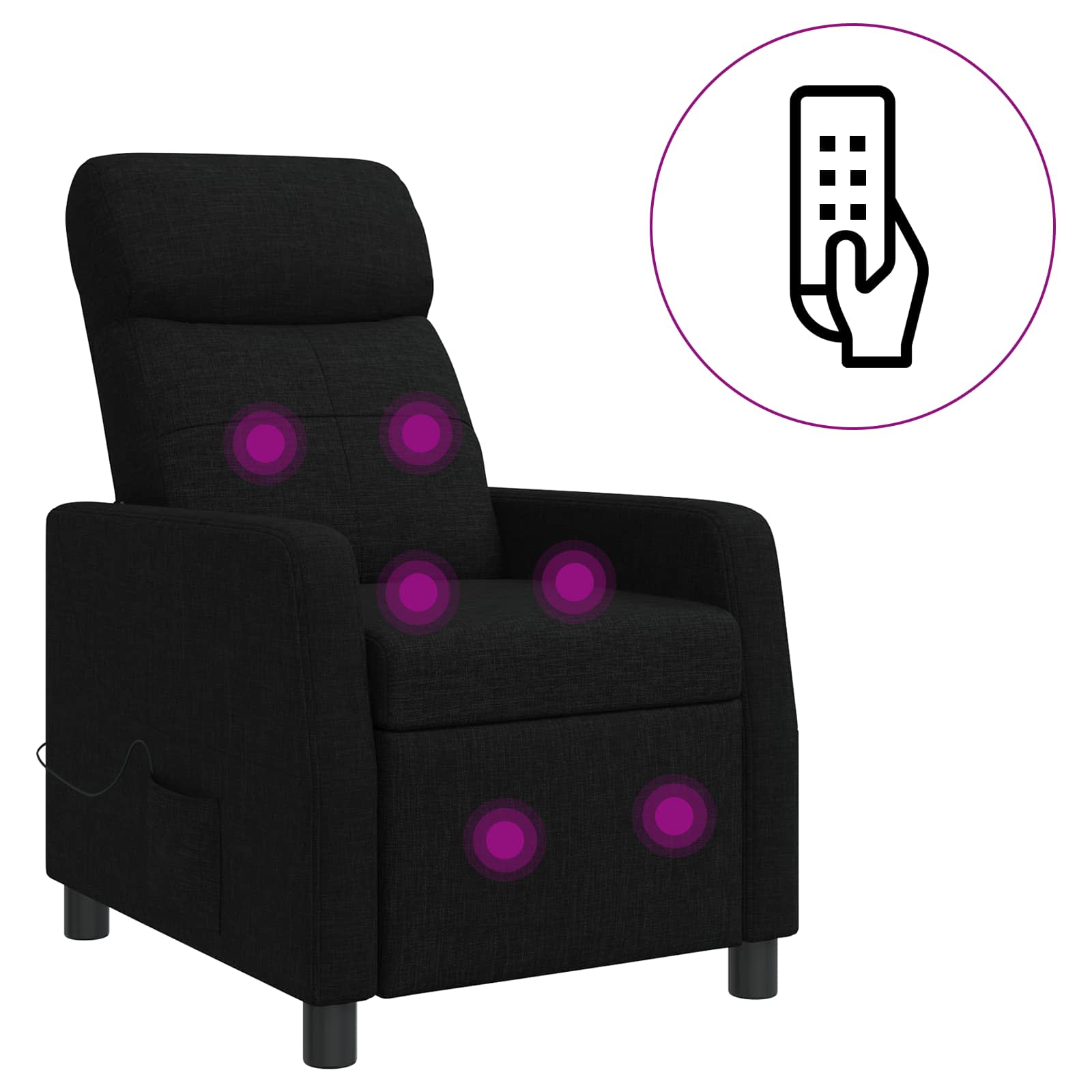Massage Relaxsessel Schwarz Stoff