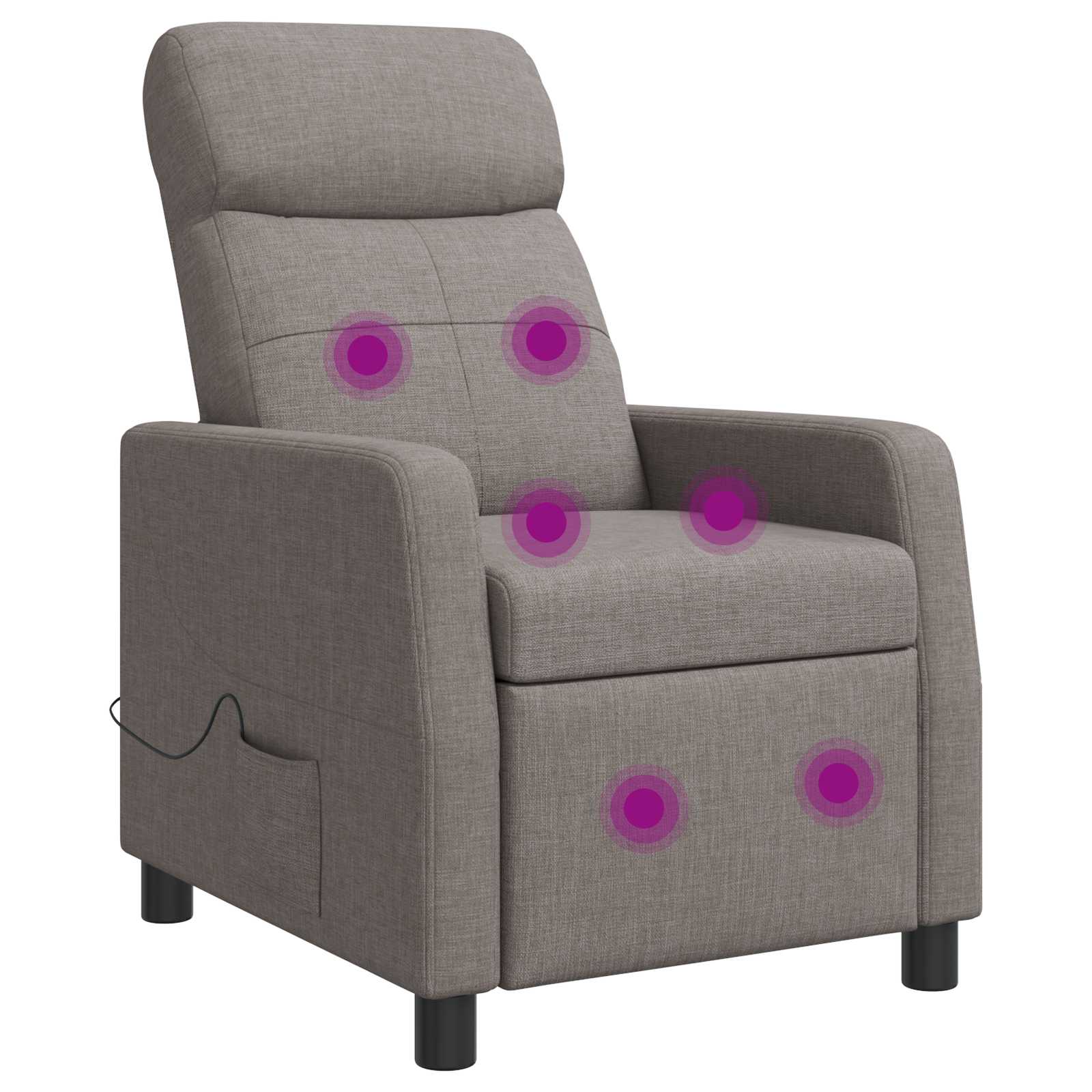 Massage Relaxsessel Taupe Stoff