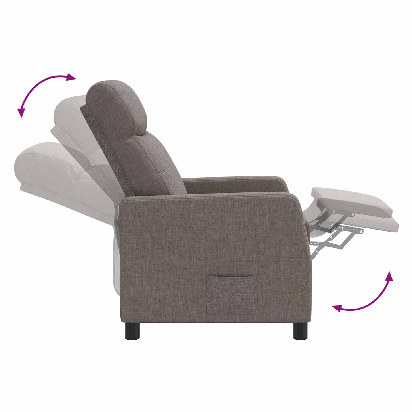 Massage Relaxsessel Taupe Stoff