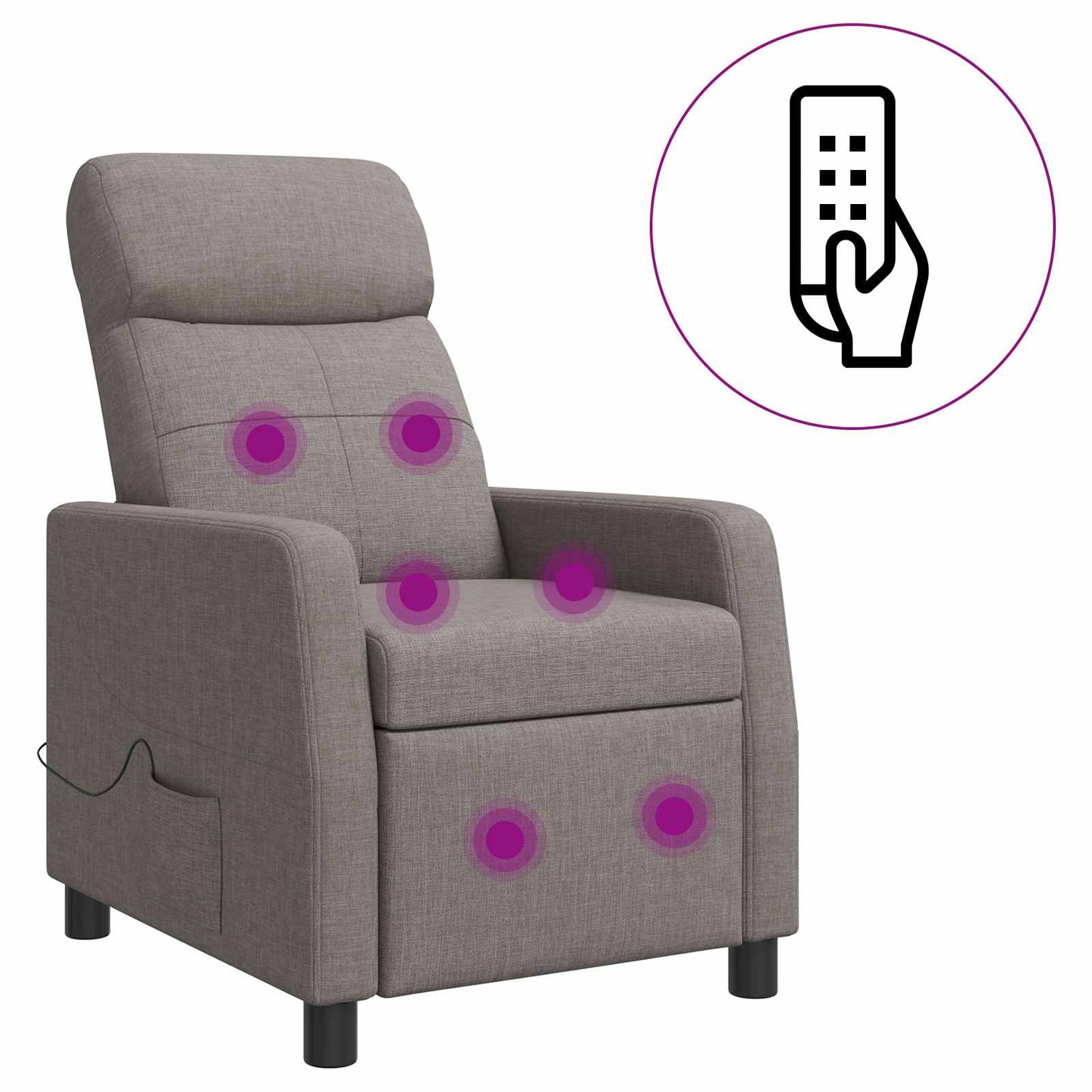 Massage Relaxsessel Taupe Stoff