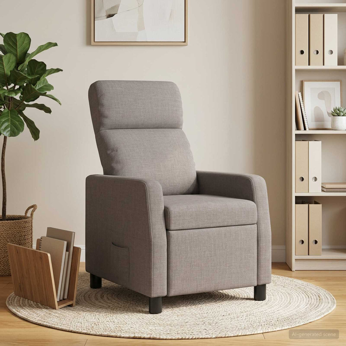 Liegesessel Taupe Stoff