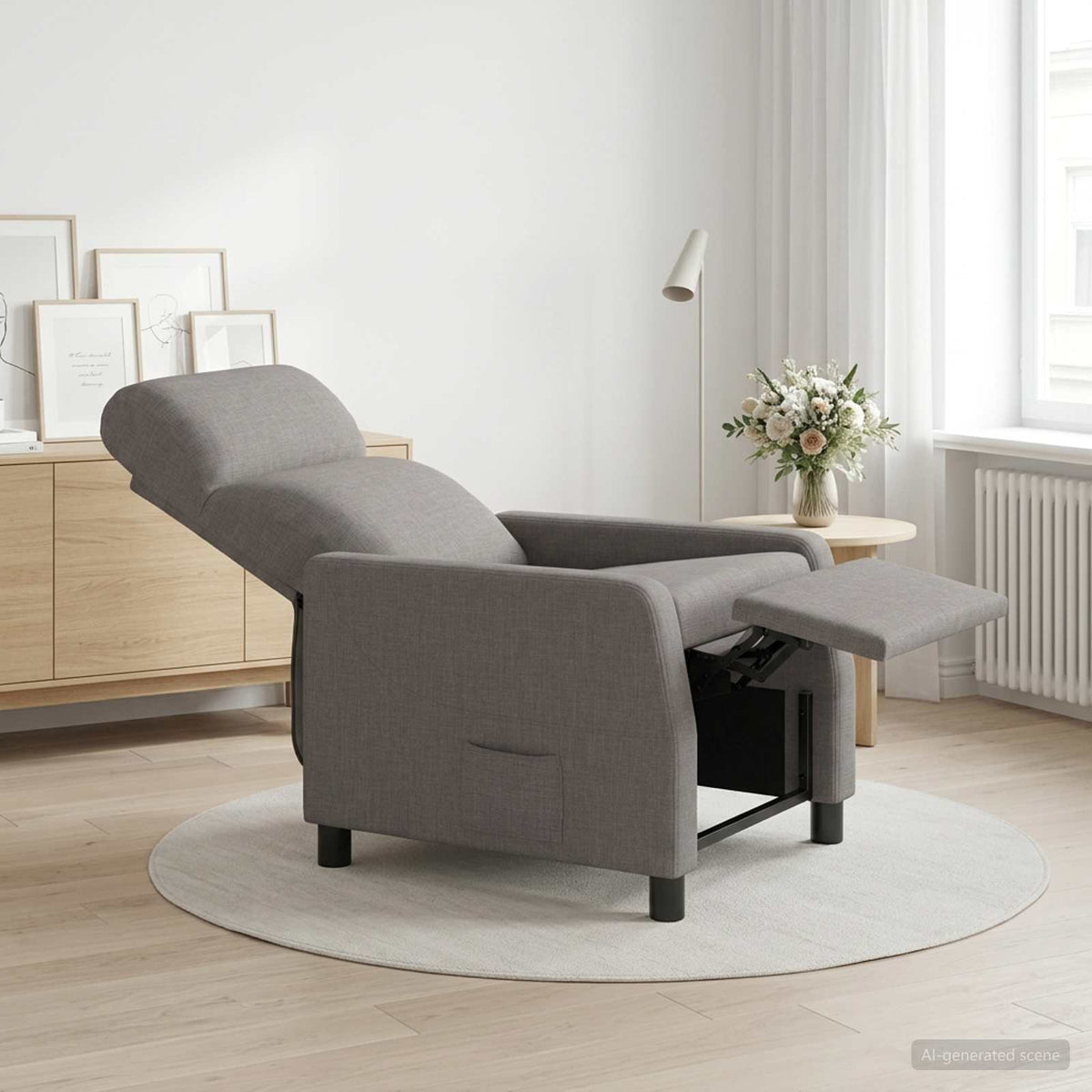 Liegesessel Taupe Stoff