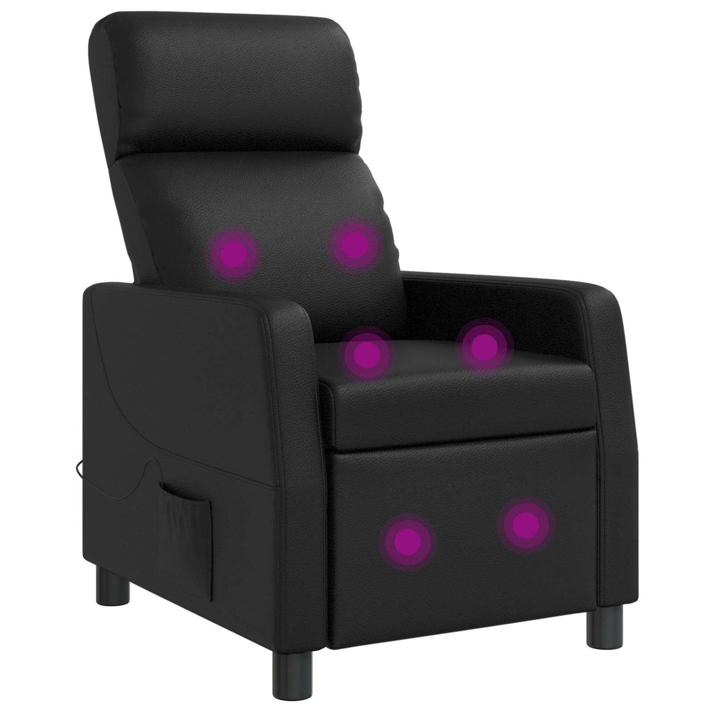 Massage Relaxsessel Schwarz Kunstleder