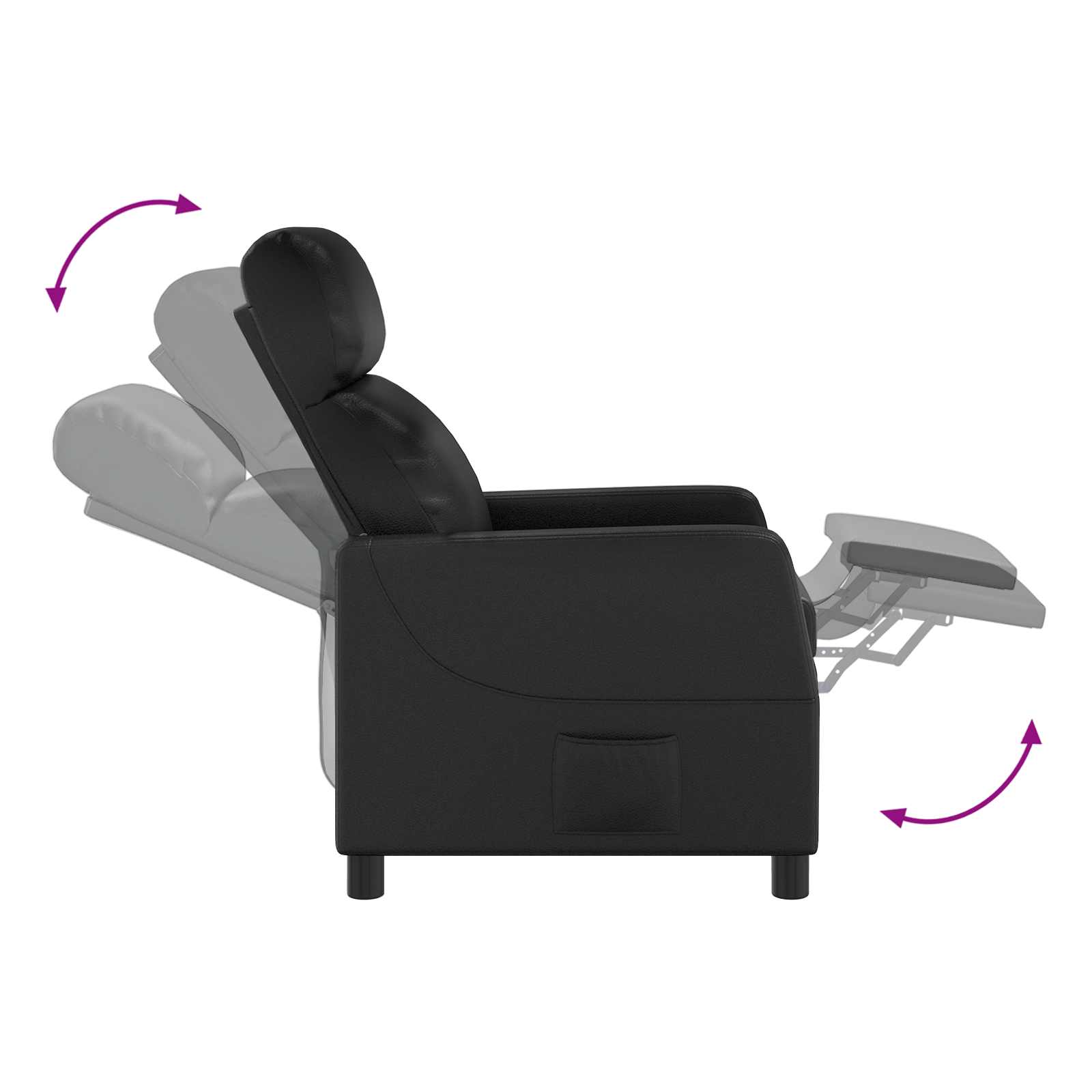 Massage Relaxsessel Schwarz Kunstleder