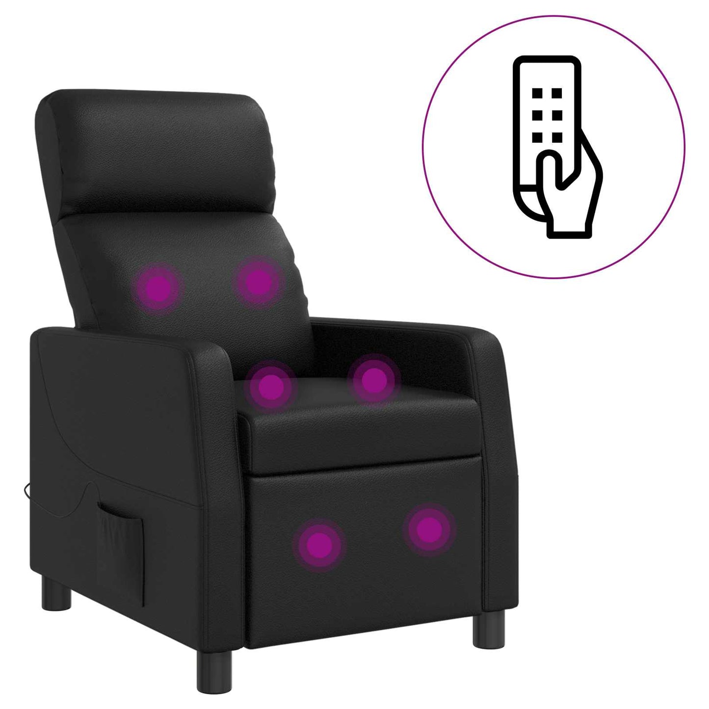 Massage Relaxsessel Schwarz Kunstleder