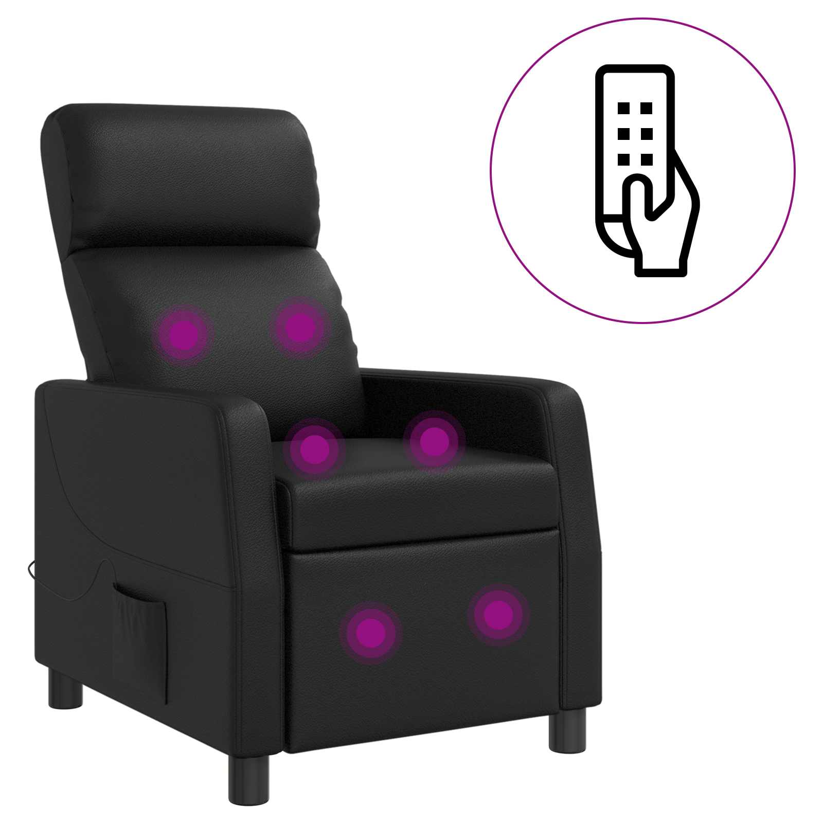 Massage Relaxsessel Schwarz Kunstleder