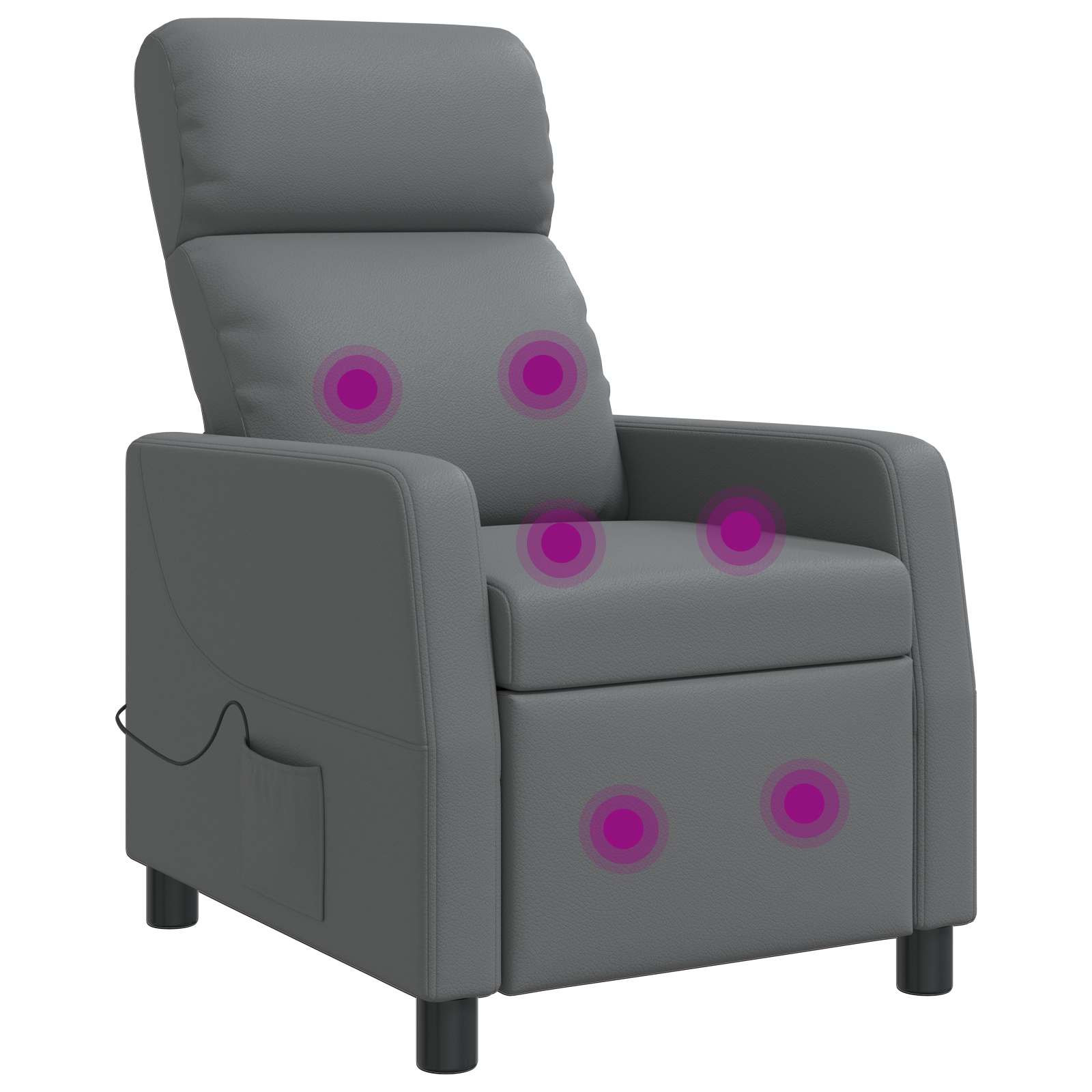 Massage Relaxsessel Grau Kunstleder