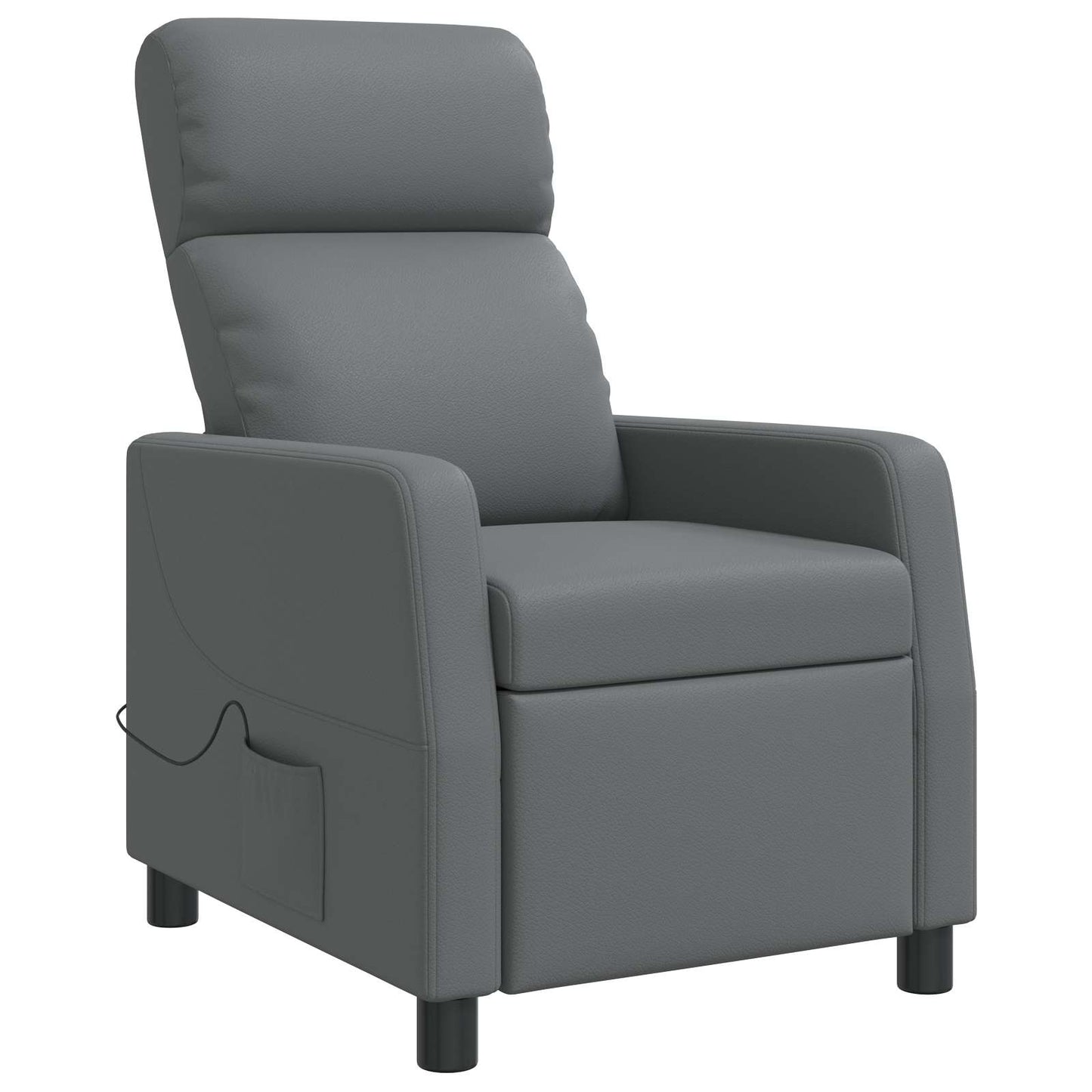 Massage Relaxsessel Grau Kunstleder