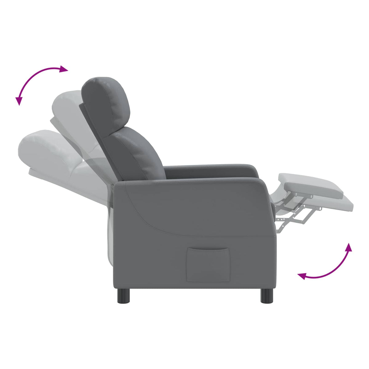 Massage Relaxsessel Grau Kunstleder