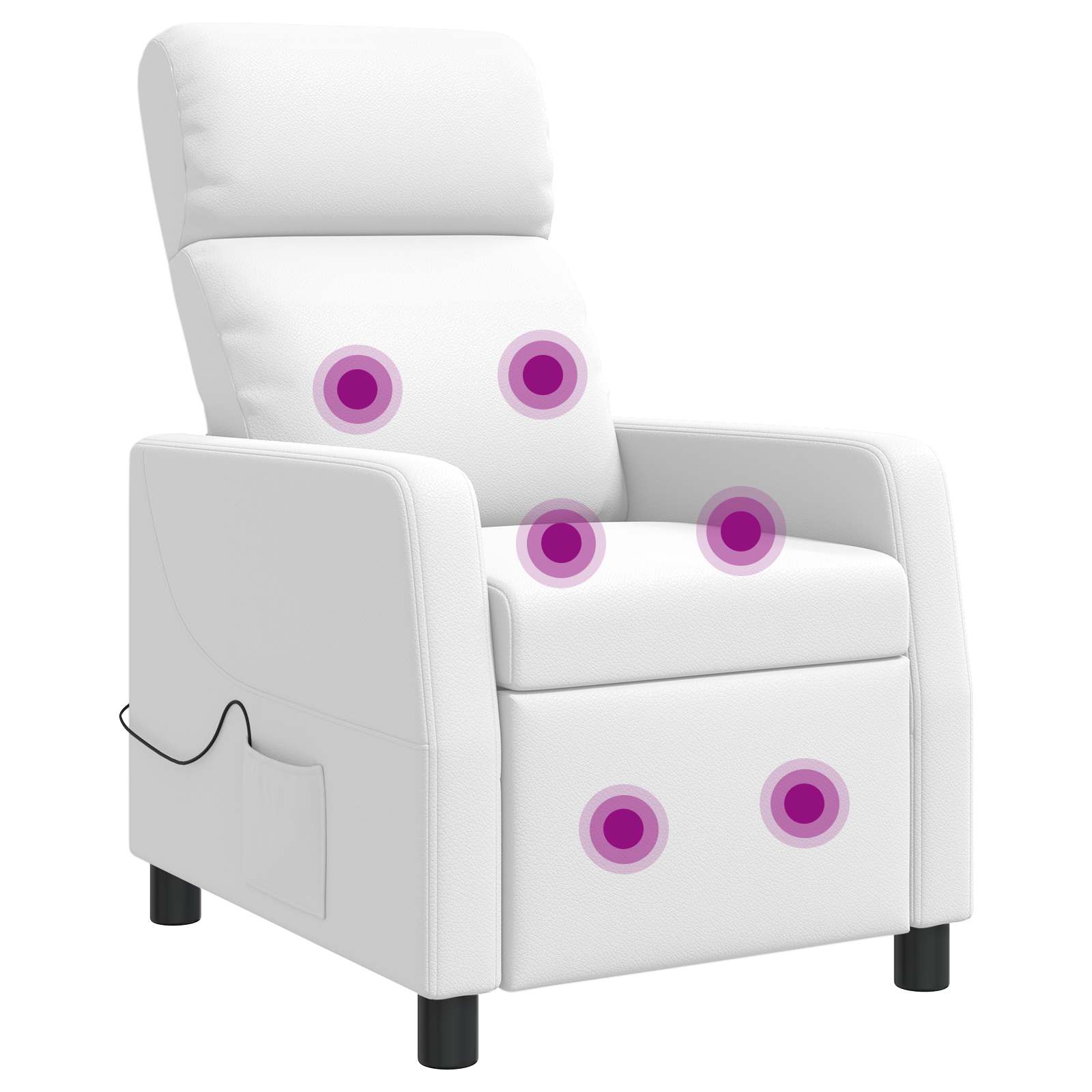 Massage Relaxsessel Weiß Kunstleder
