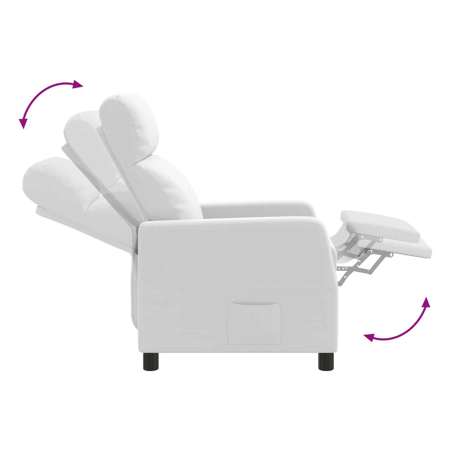 Massage Relaxsessel Weiß Kunstleder