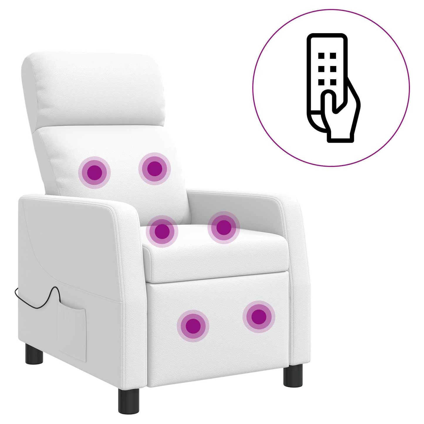 Massage Relaxsessel Weiß Kunstleder