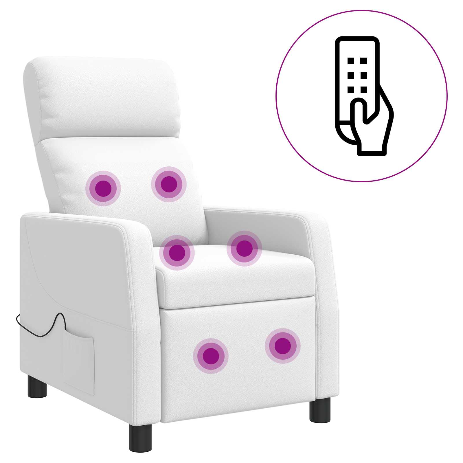 Massage Relaxsessel Weiß Kunstleder