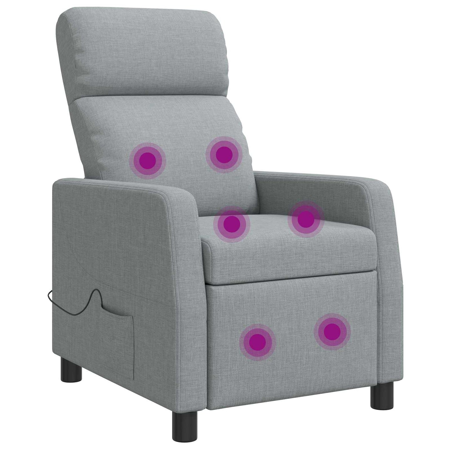 Massage Relaxsessel Hellgrau Stoff