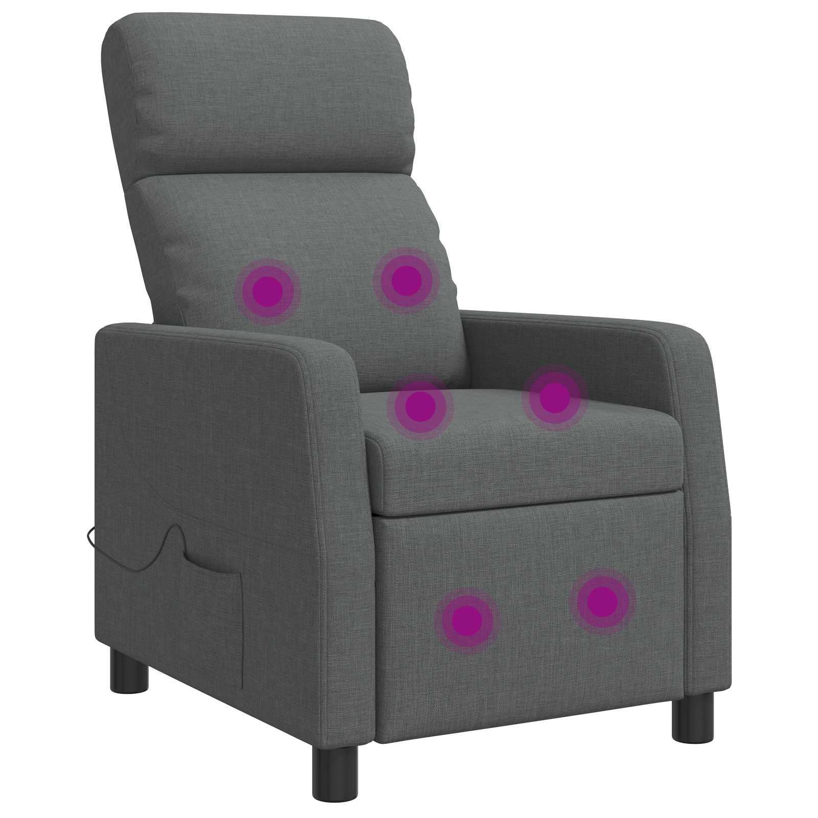 Massage Relaxsessel Dunkelgrau Stoff