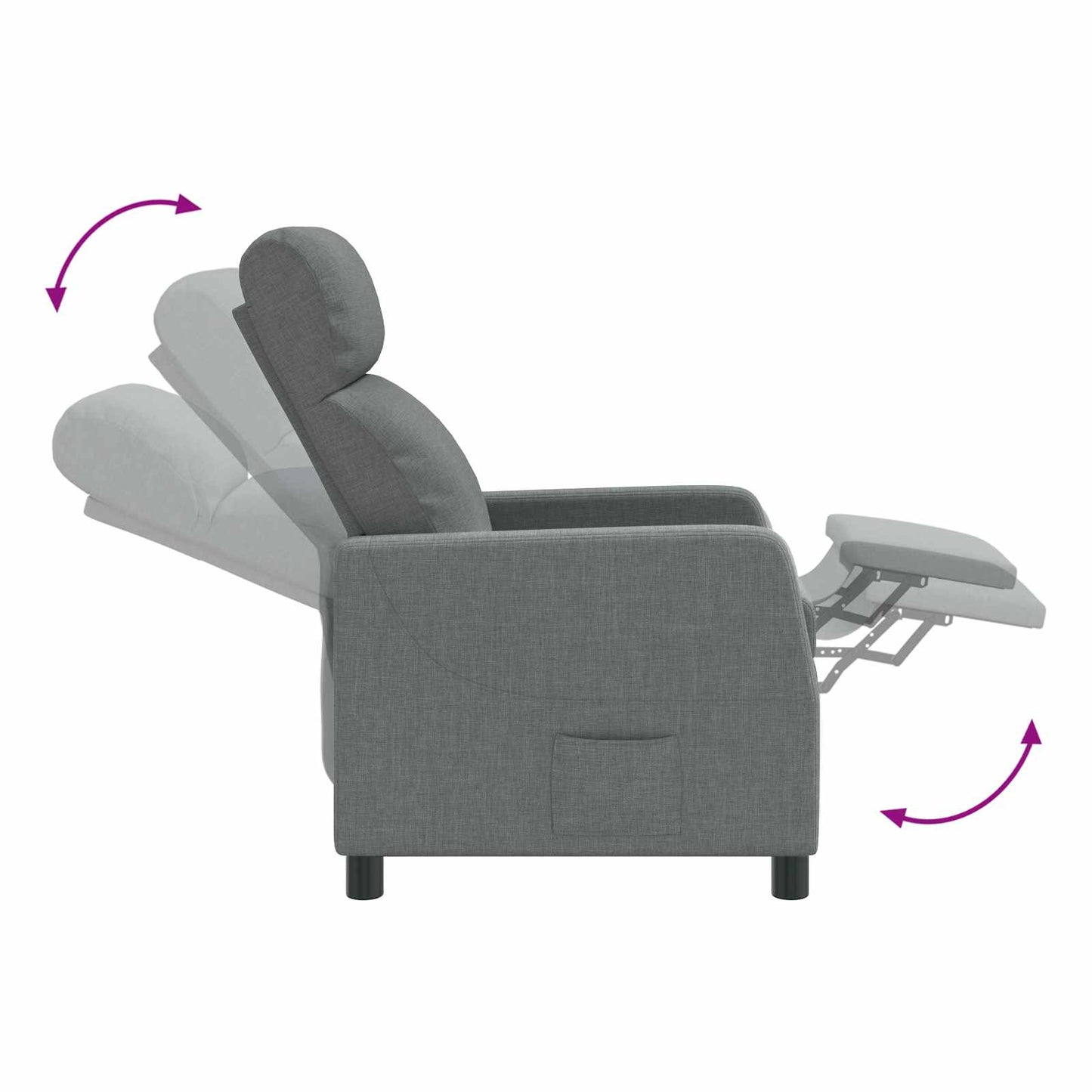 Massage Relaxsessel Dunkelgrau Stoff