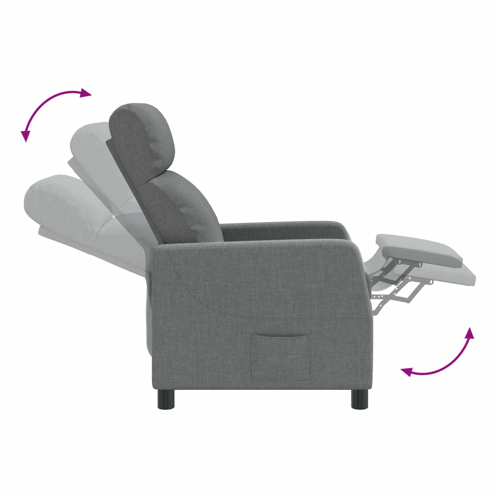 Massage Relaxsessel Dunkelgrau Stoff