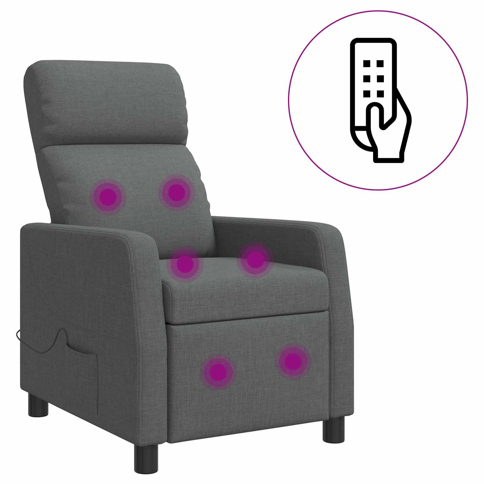 Massage Relaxsessel Dunkelgrau Stoff