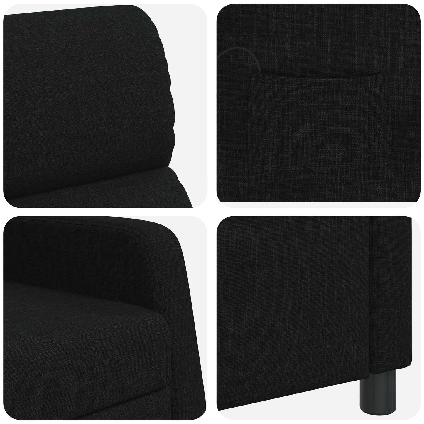 Massage Relaxsessel Schwarz Stoff