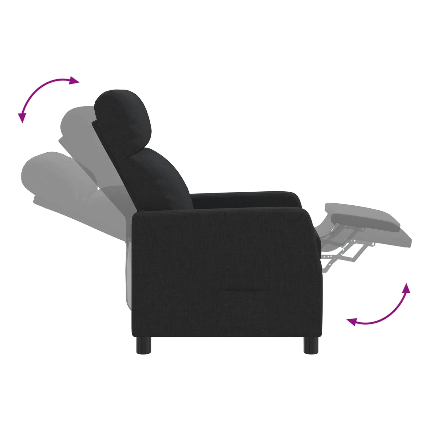 Massage Relaxsessel Schwarz Stoff