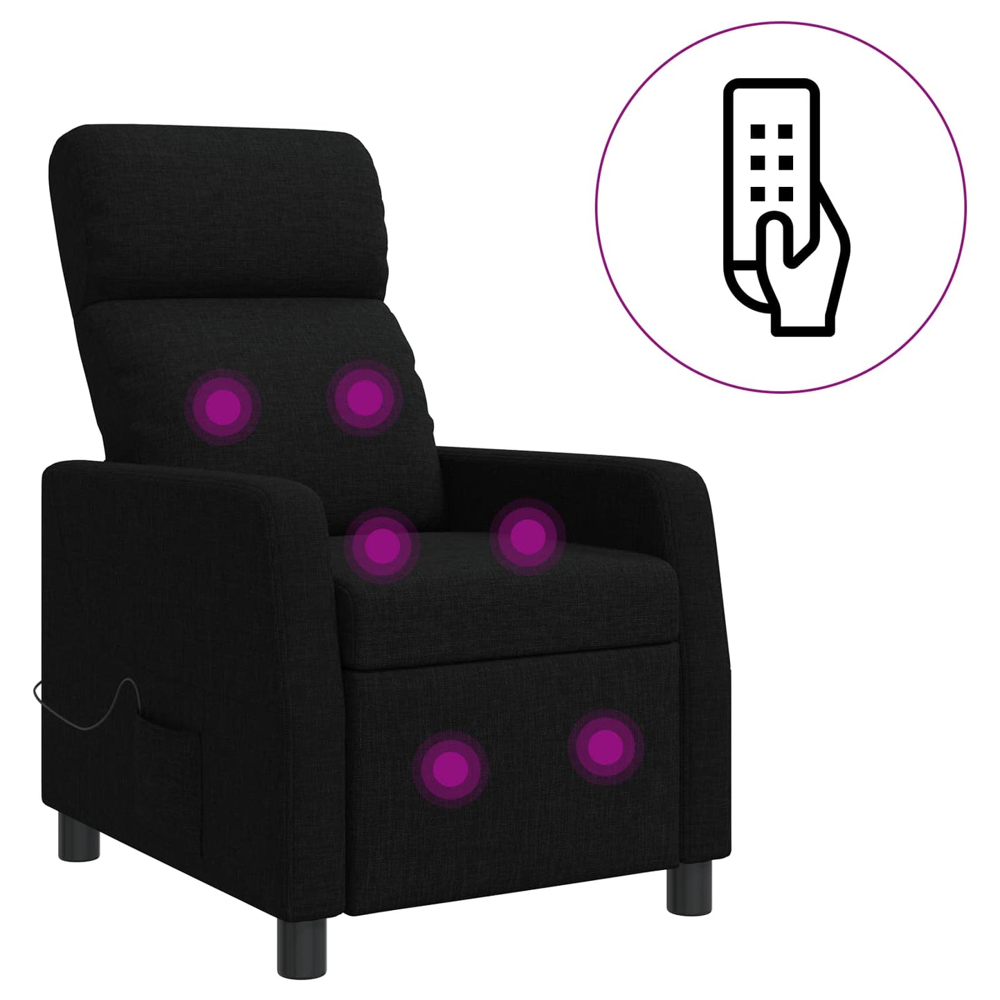 Massage Relaxsessel Schwarz Stoff