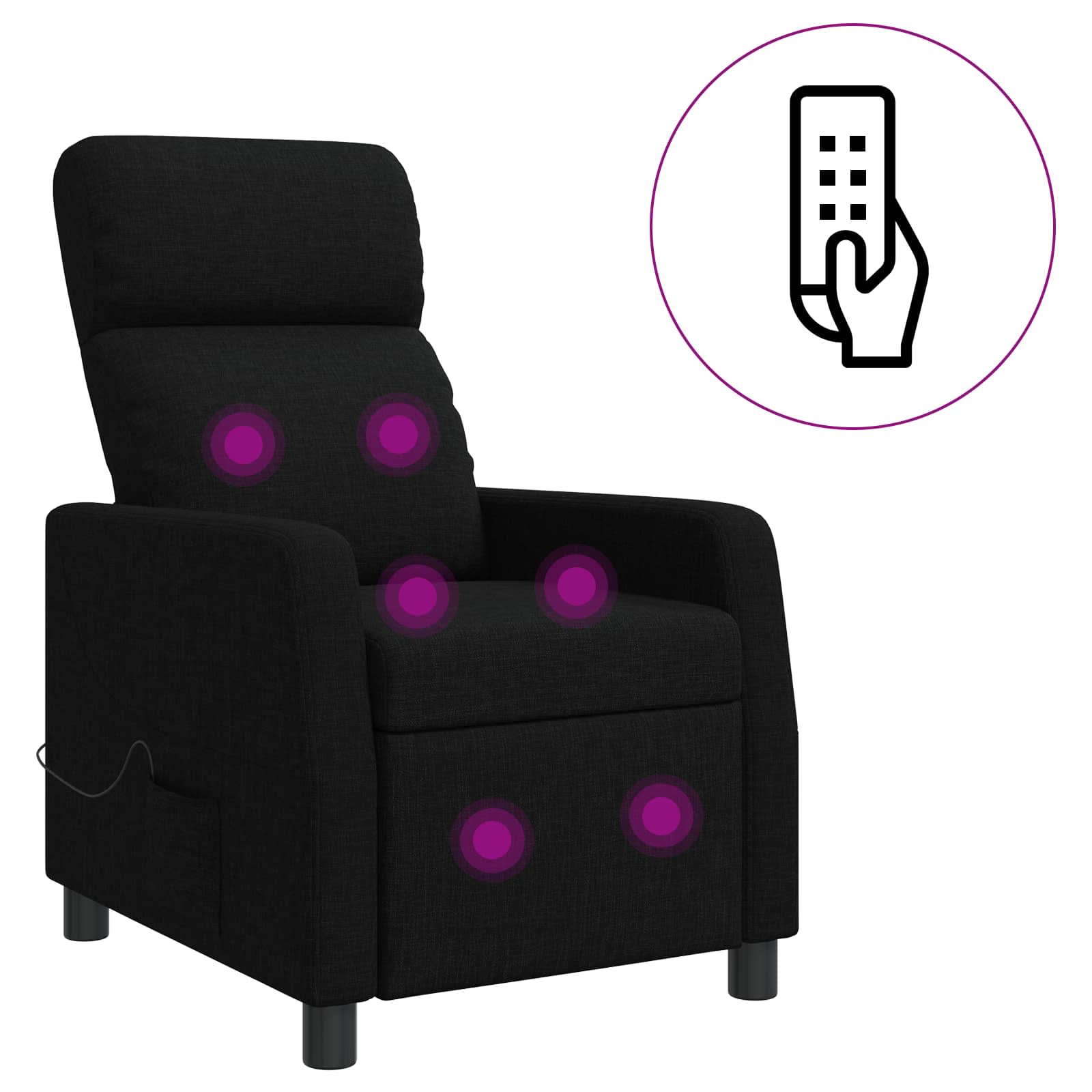 Massage Relaxsessel Schwarz Stoff
