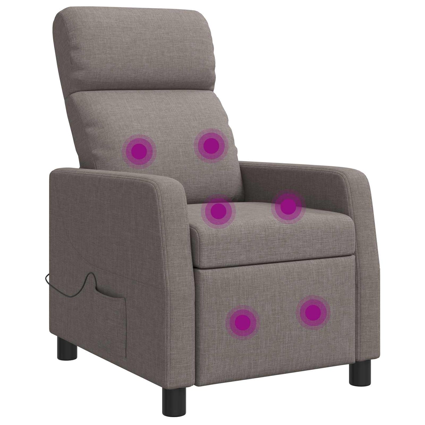 Massage Relaxsessel Taupe Stoff
