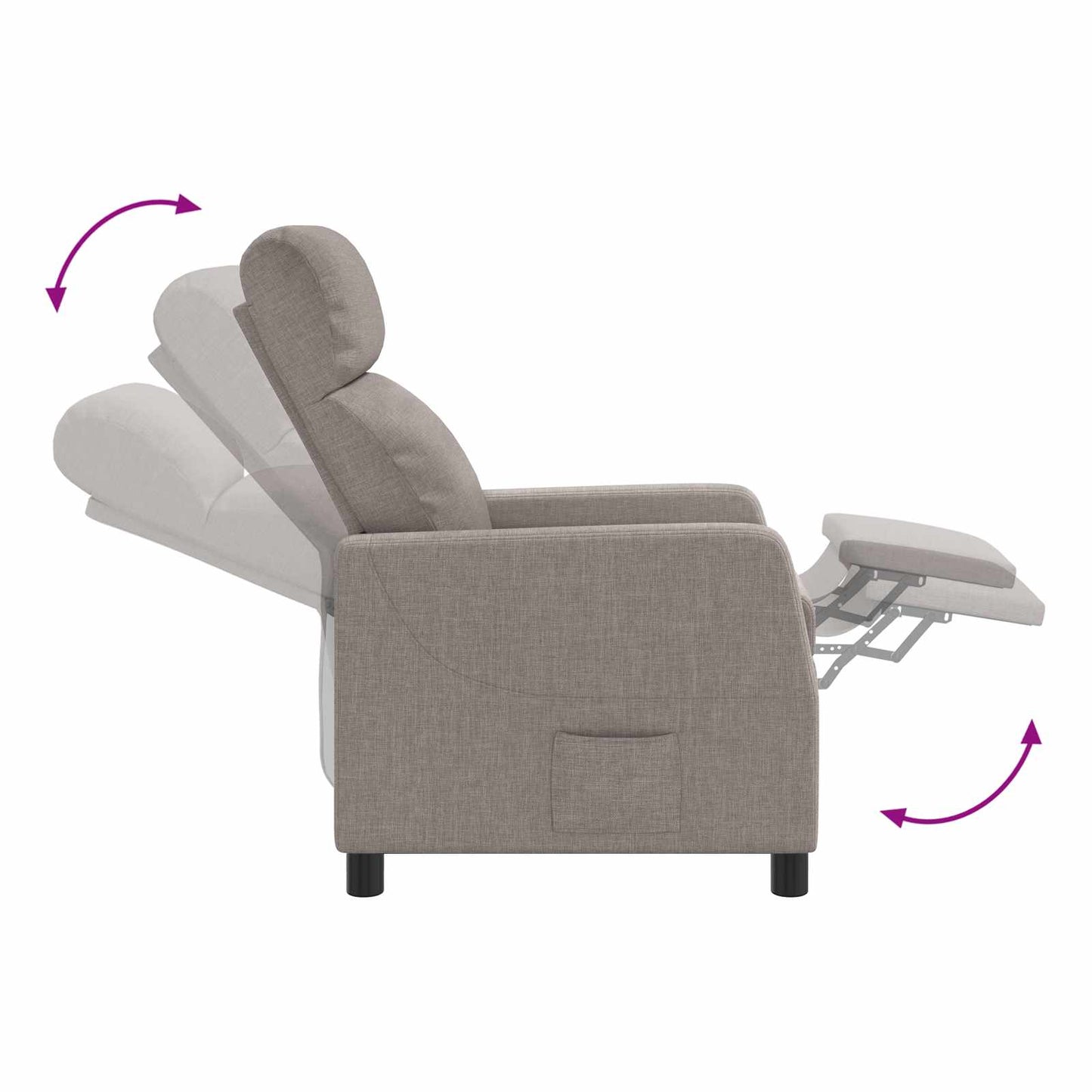 Massage Relaxsessel Taupe Stoff