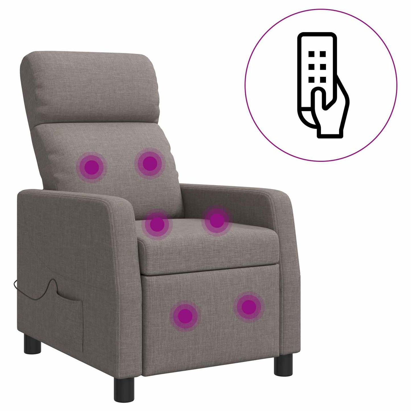 Massage Relaxsessel Taupe Stoff