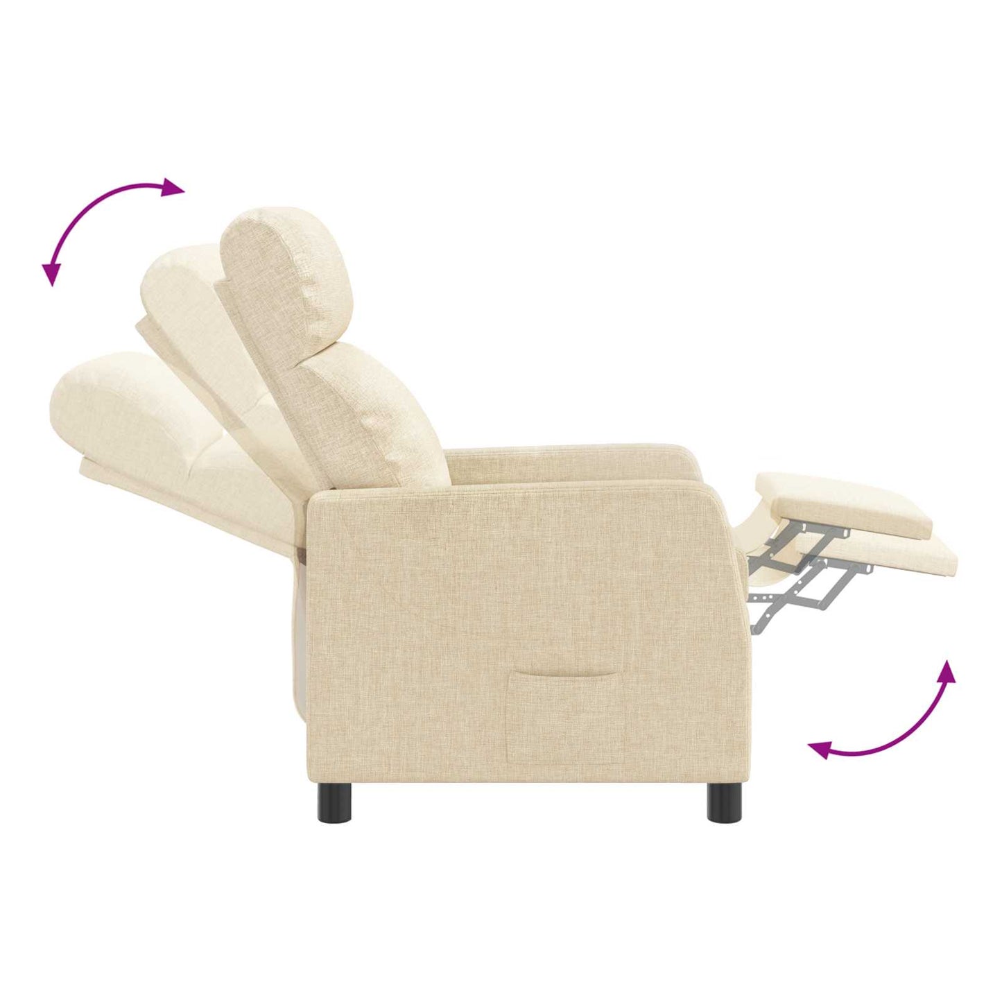 Massage Relaxsessel Creme Stoff