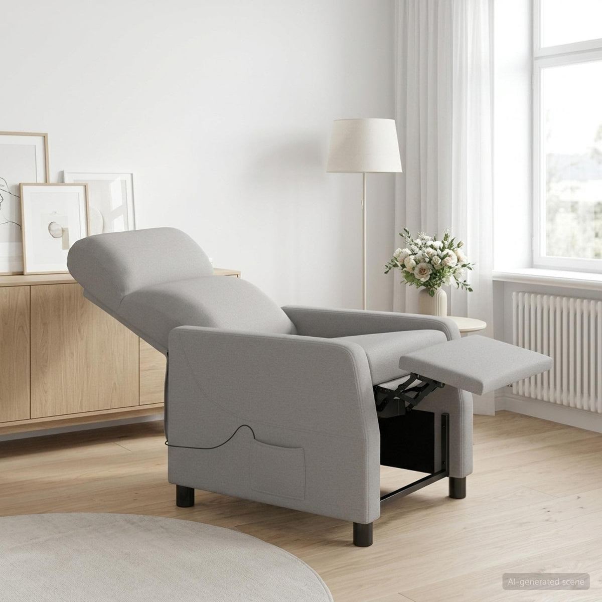 Massage Relaxsessel Wolkengrau Stoff