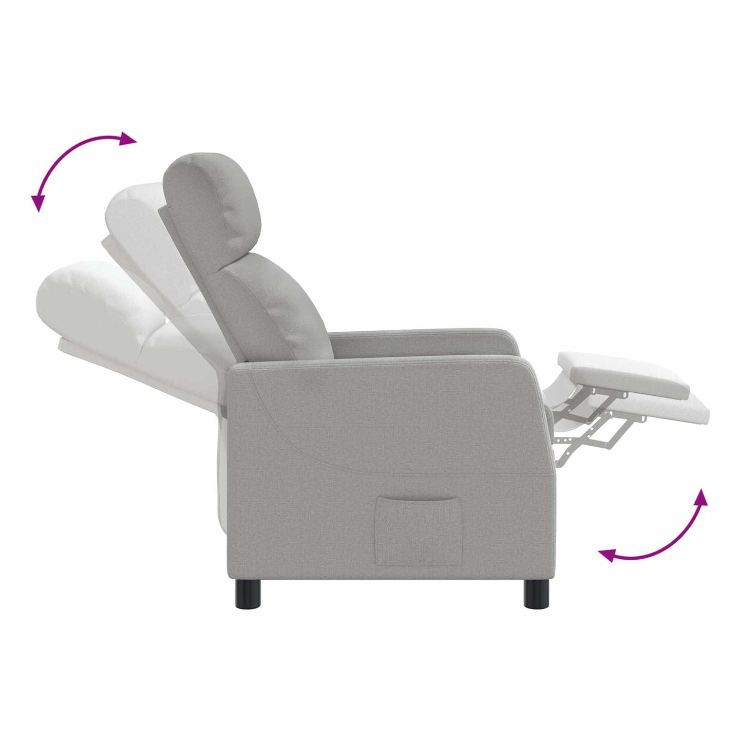 Massage Relaxsessel Wolkengrau Stoff