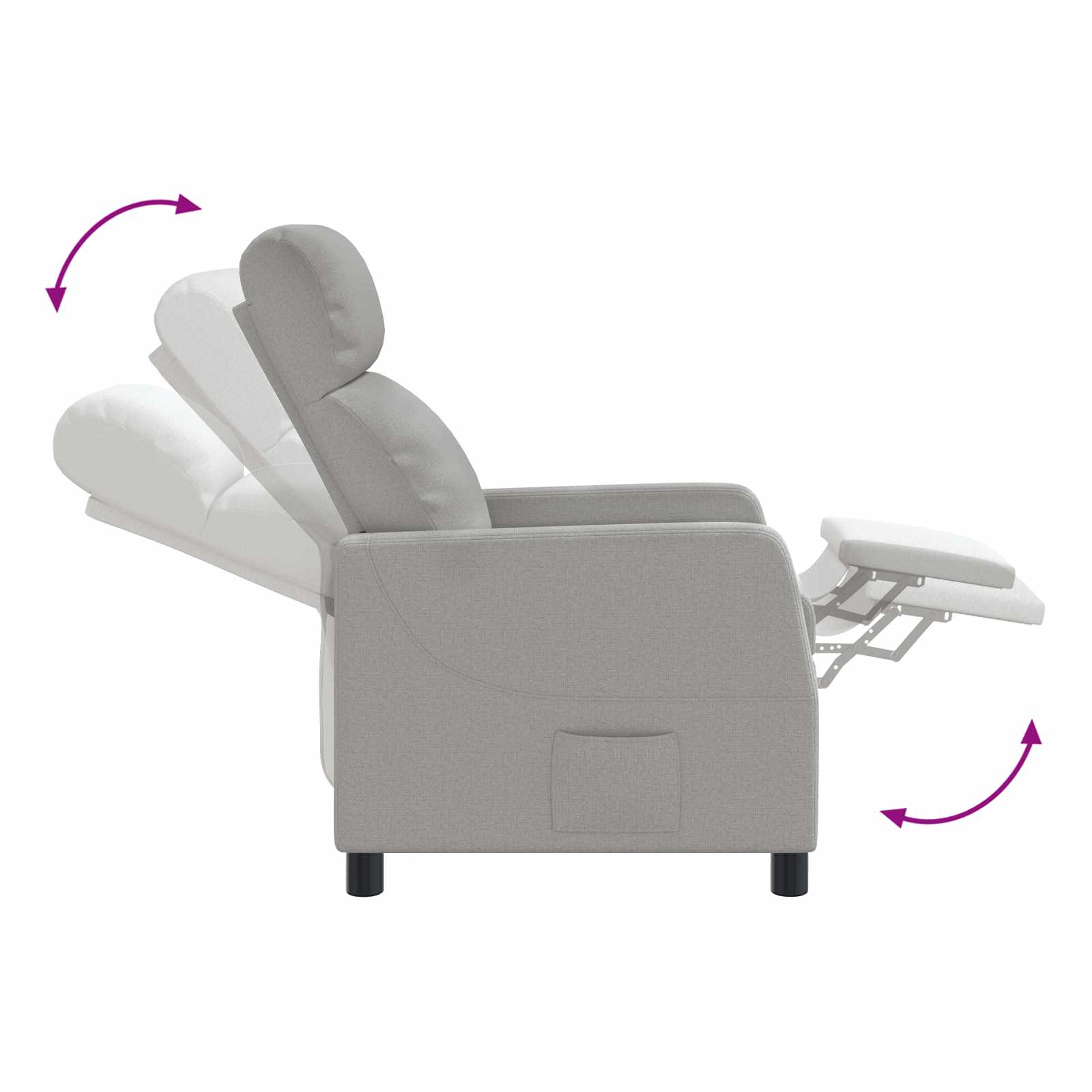 Massage Relaxsessel Wolkengrau Stoff