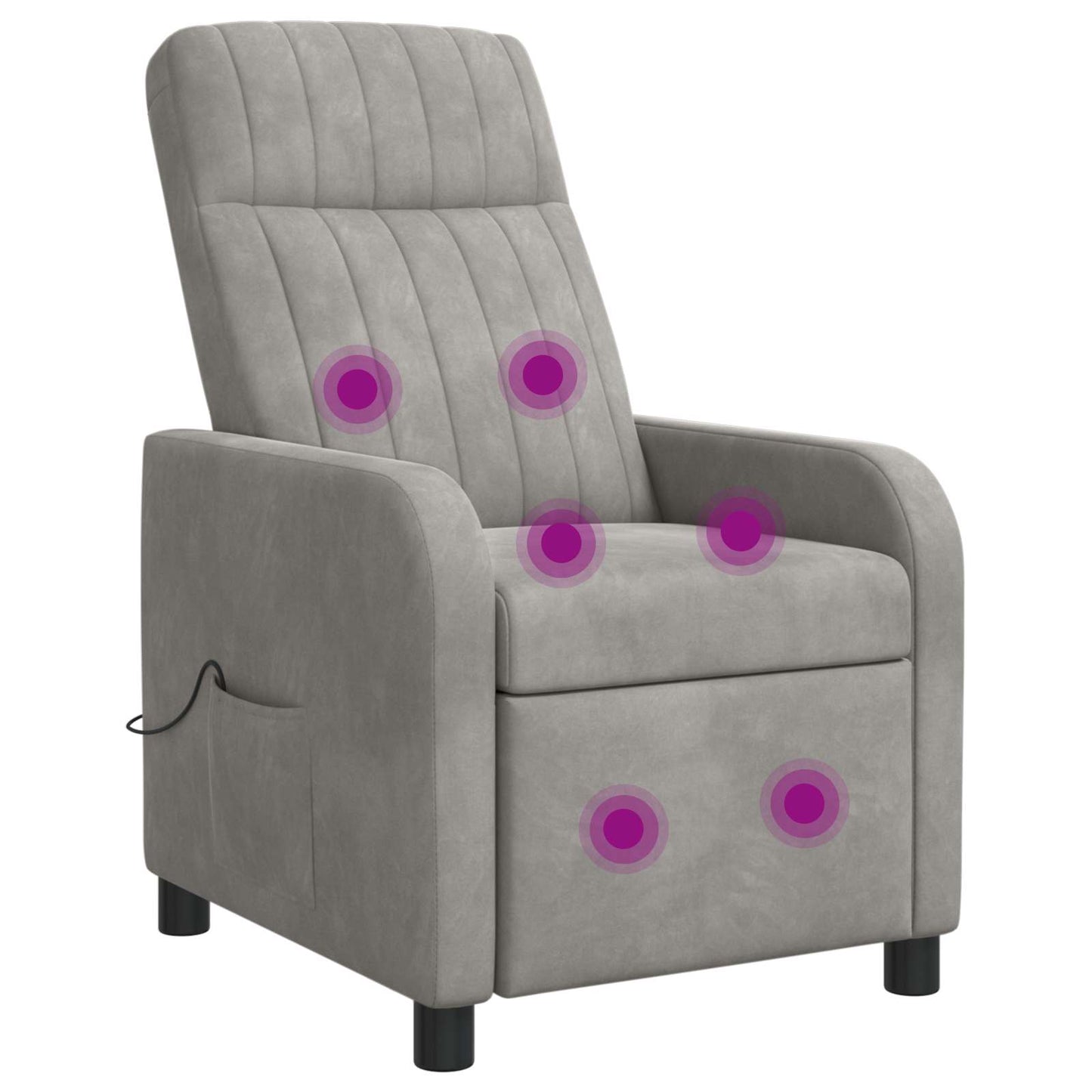 Massage Relaxsessel Hellgrau Samt (V)