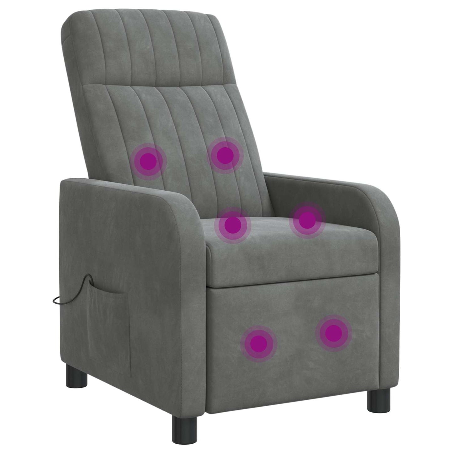 Massage Relaxsessel Dunkelgrau Samt (V)