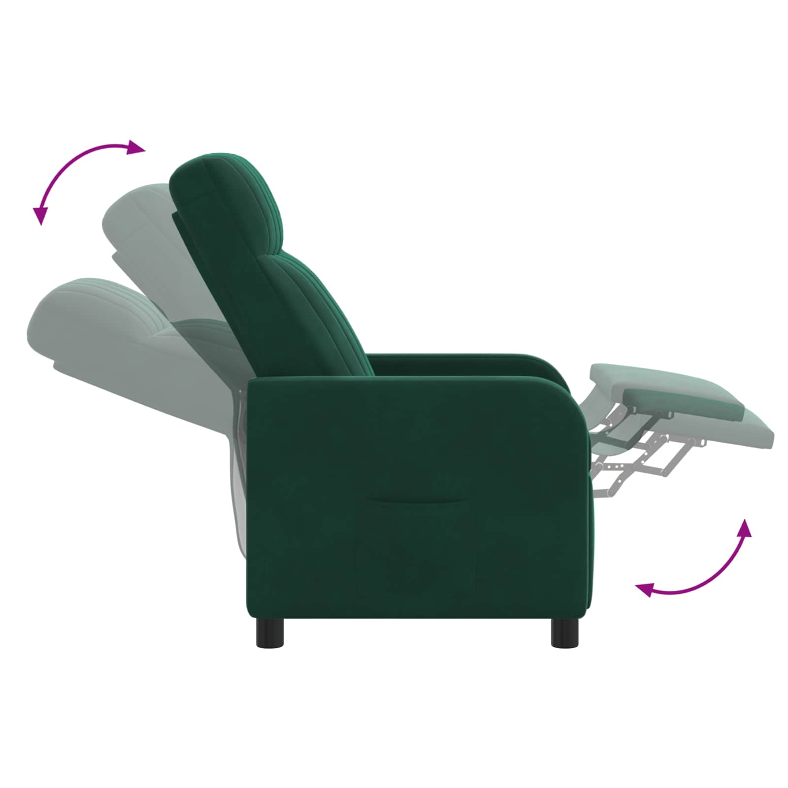 Massage Relaxsessel Dunkelgrün Samt (V)