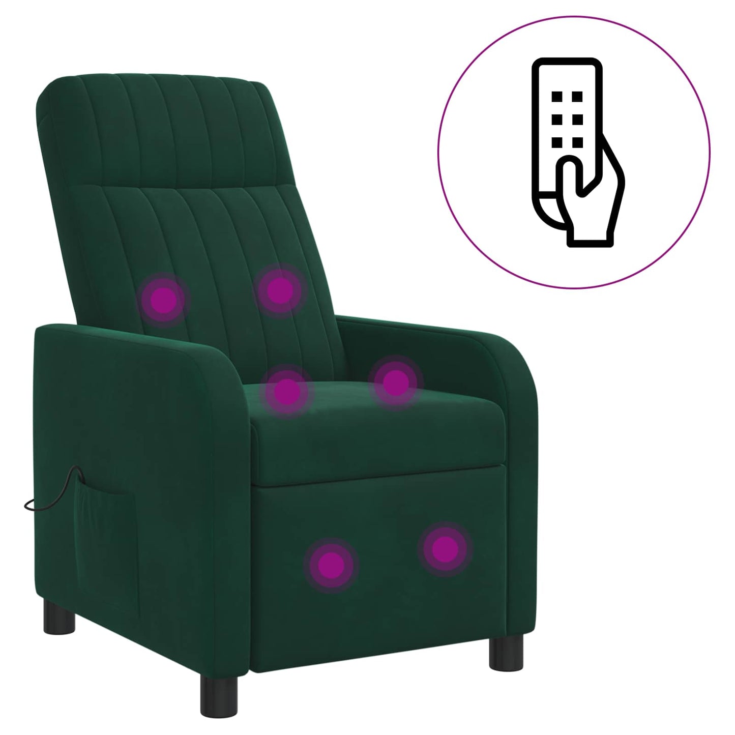 Massage Relaxsessel Dunkelgrün Samt (V)