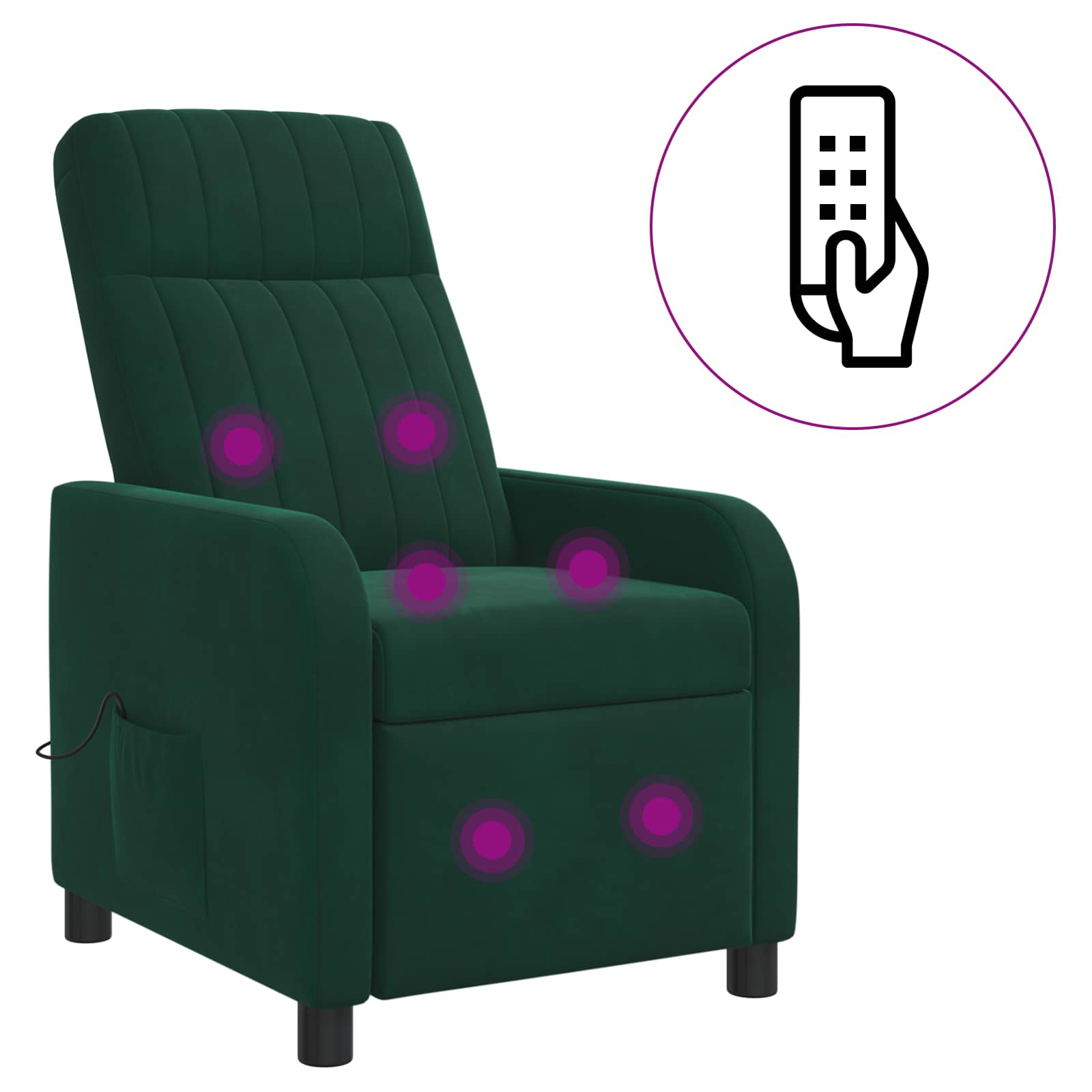 Massage Relaxsessel Dunkelgrün Samt (V)