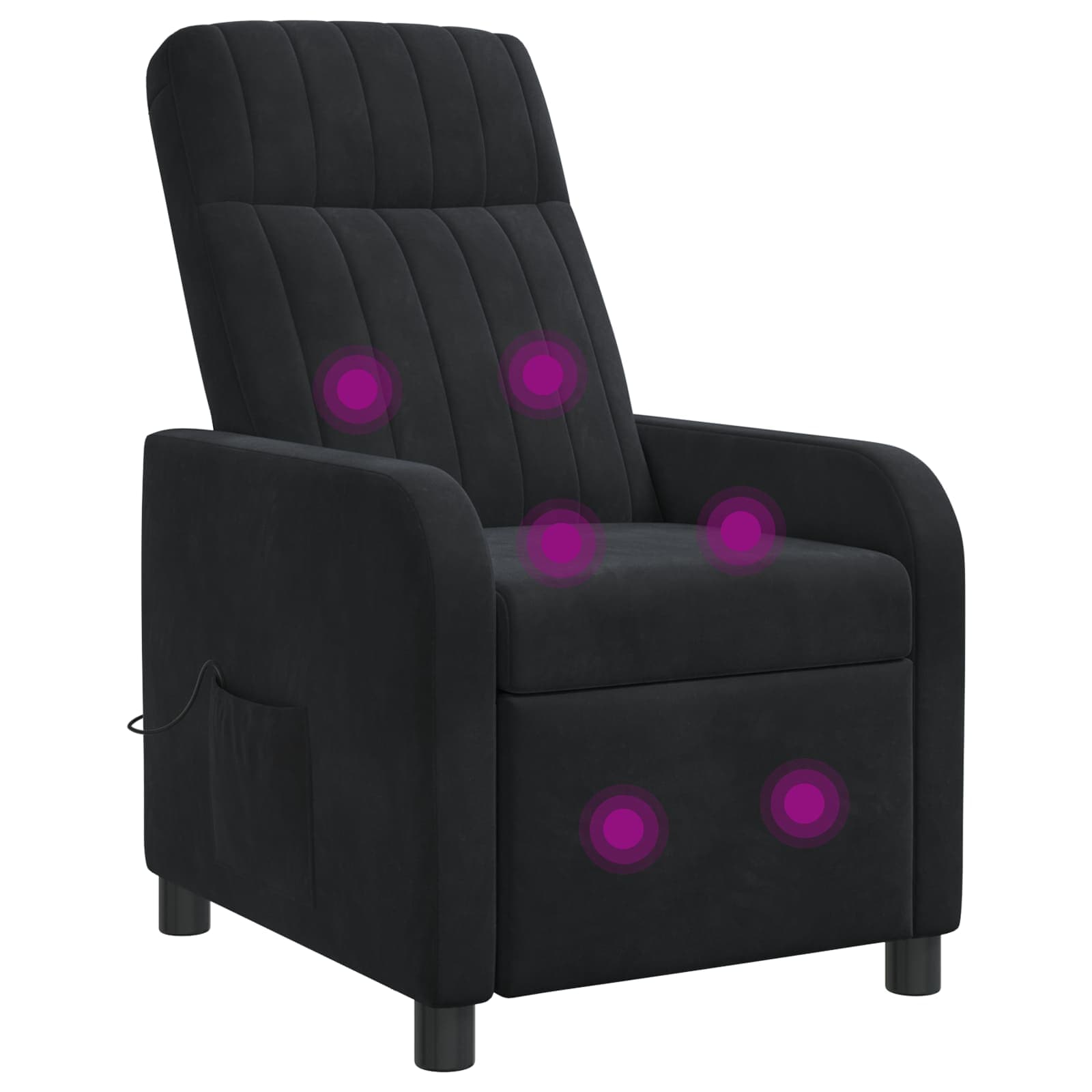 Massage Relaxsessel Schwarz Samt (V)
