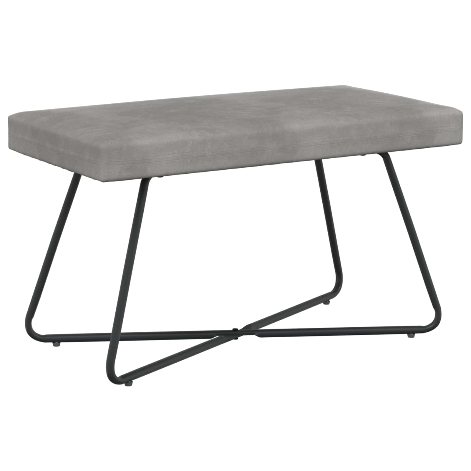 Bank Hellgrau 80 x 40 x 45 cm Samt