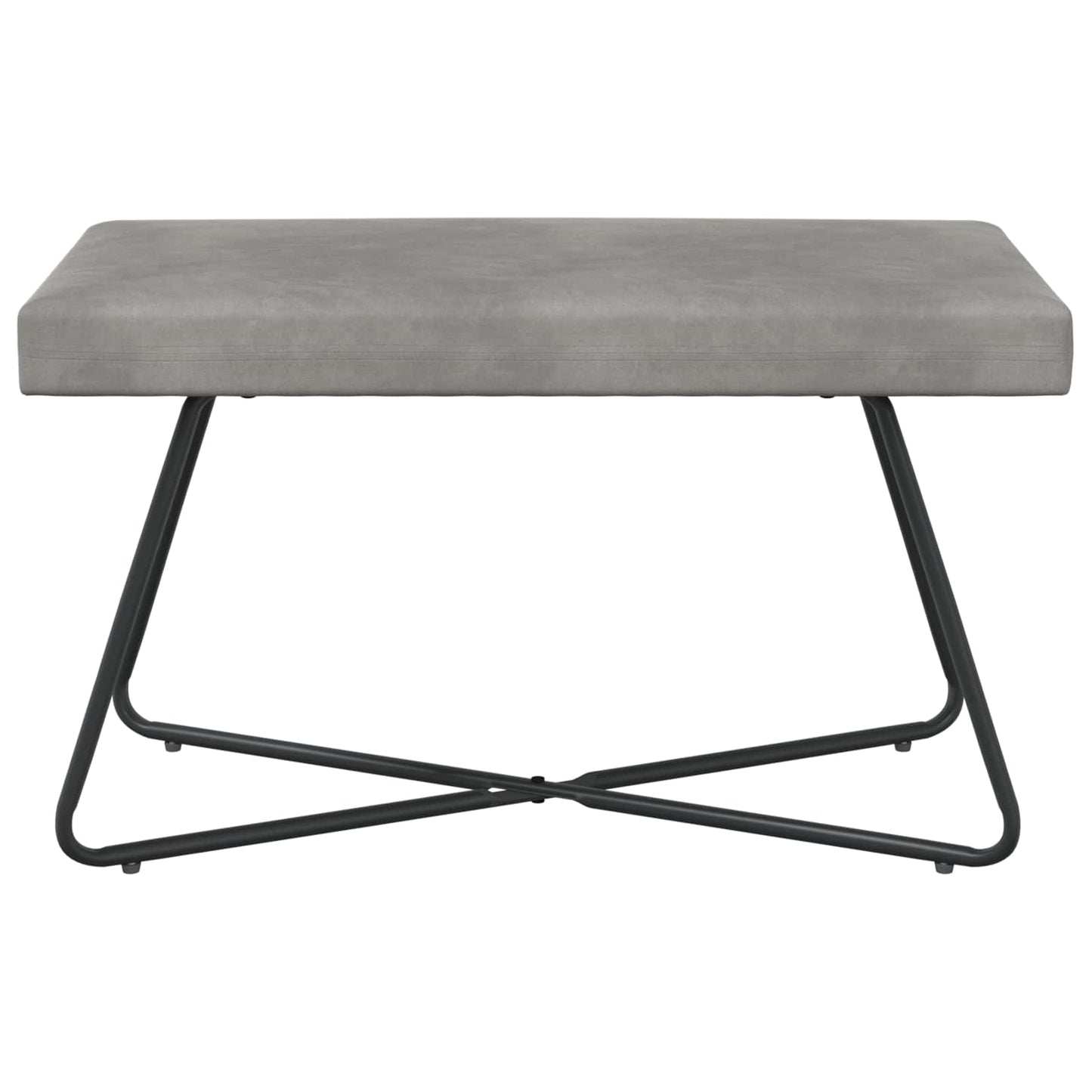 Bank Hellgrau 80 x 40 x 45 cm Samt