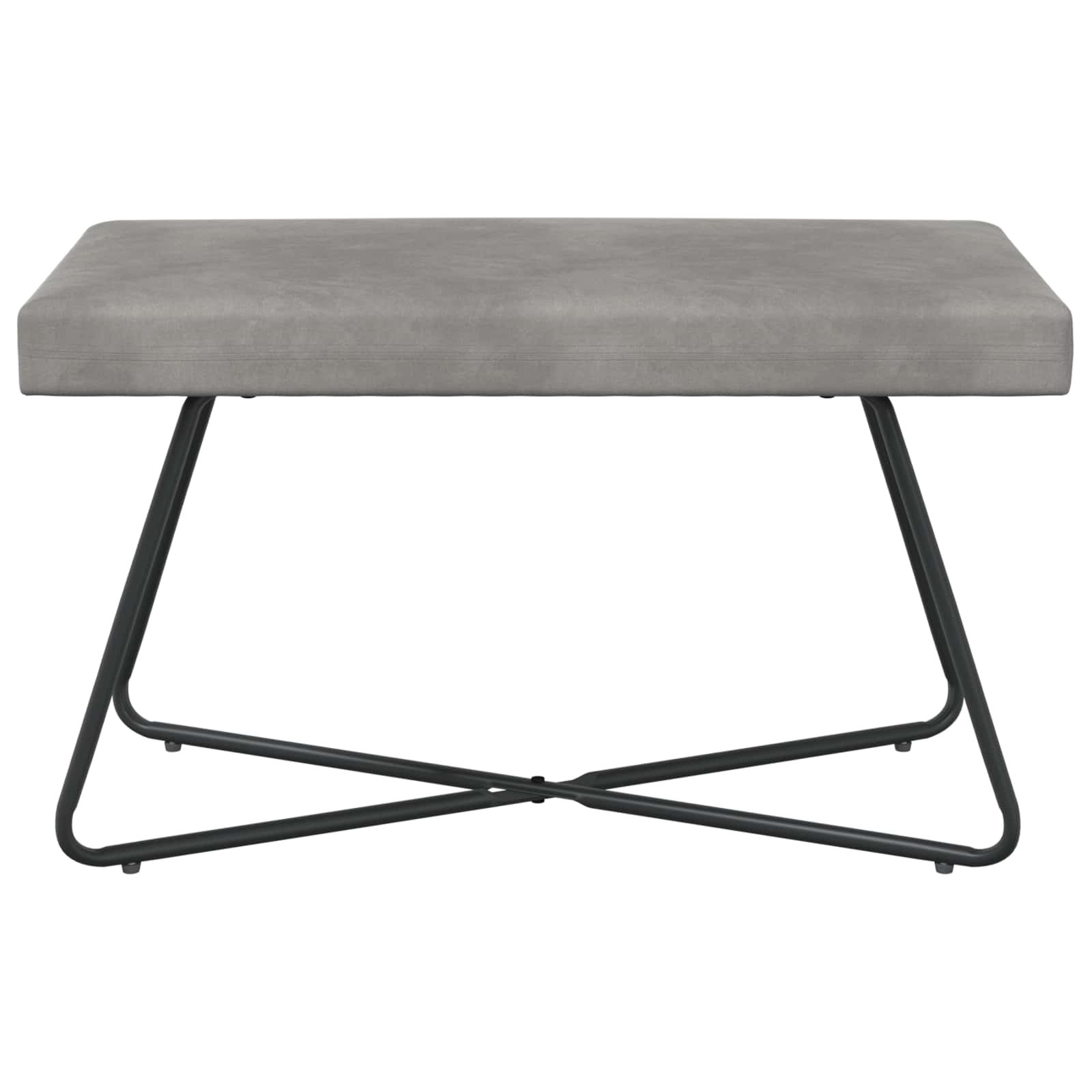 Bank Hellgrau 80 x 40 x 45 cm Samt