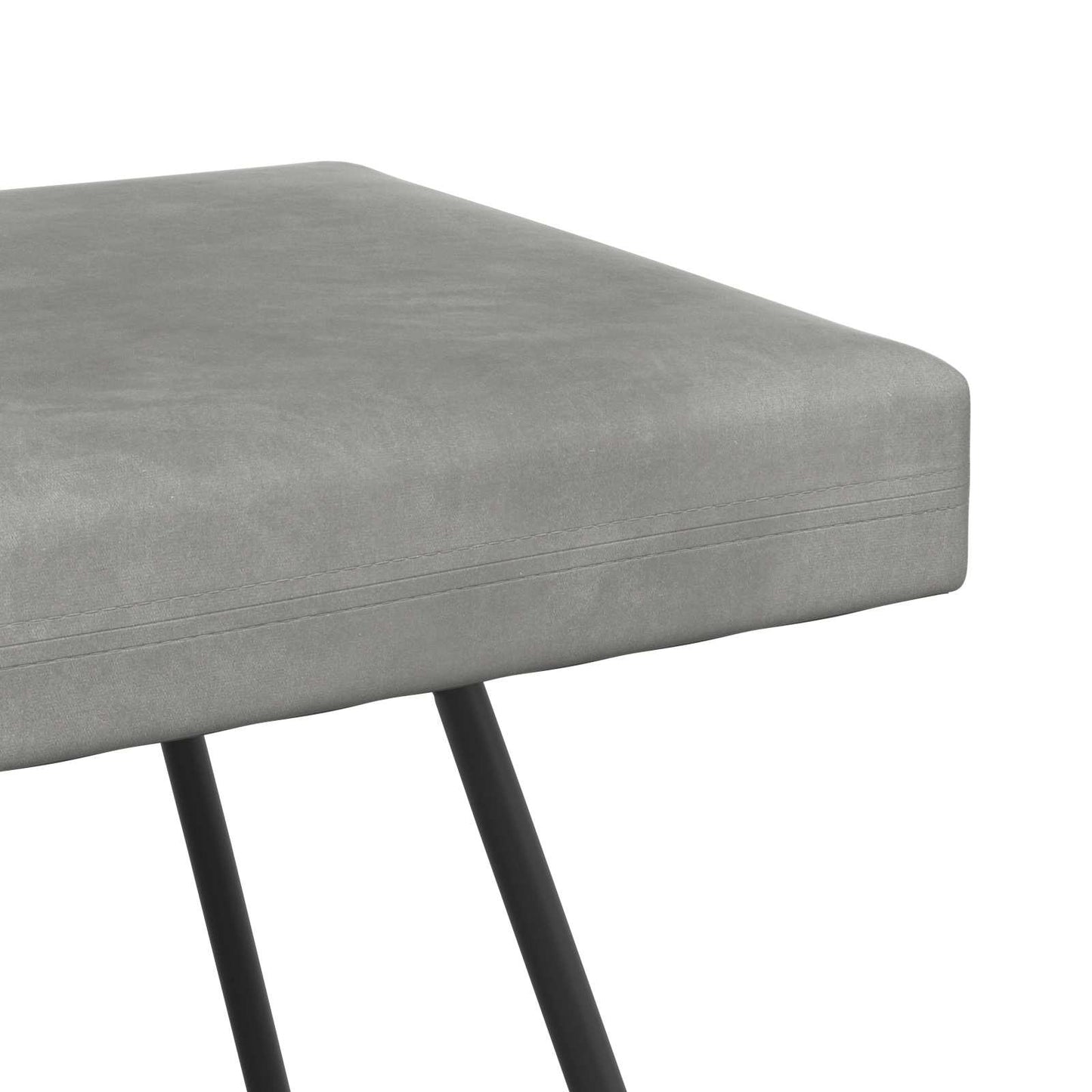 Bank Hellgrau 110 x 40 x 45 cm Samt