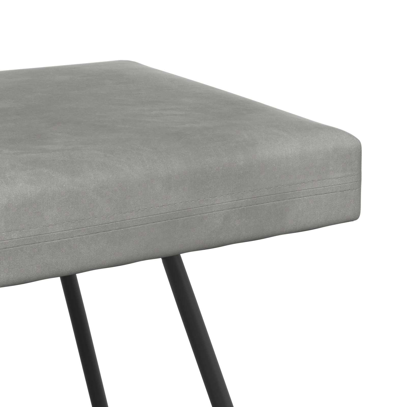 Bank Hellgrau 110 x 40 x 45 cm Samt